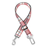 Pastel Madras Pattern Print Dog Seat Belt