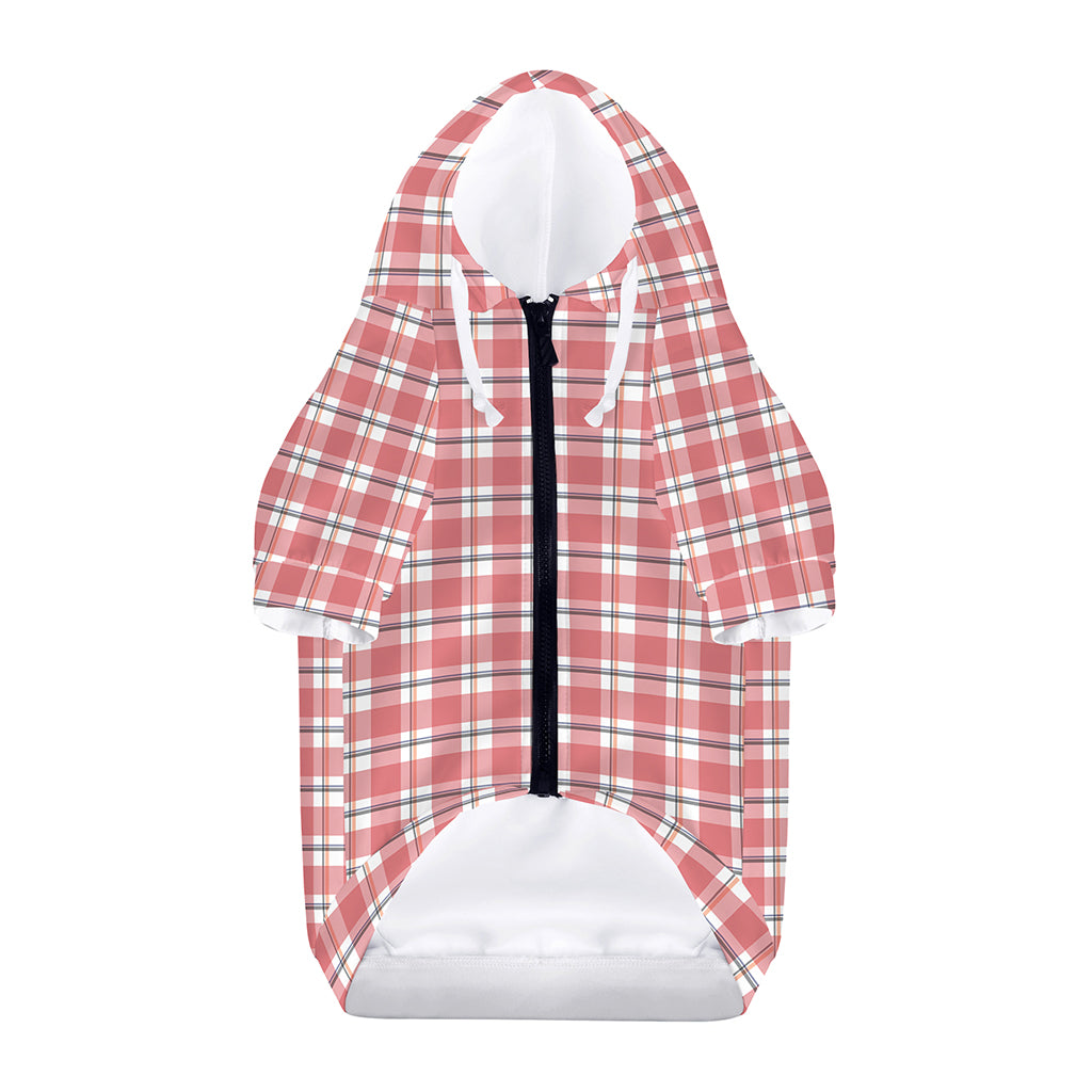 Pastel Madras Pattern Print Dog Zip Up Hoodie