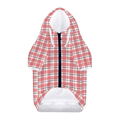Pastel Madras Pattern Print Dog Zip Up Hoodie