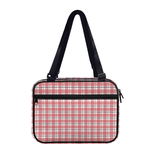 Pastel Madras Pattern Print Double Strap Bible Bag
