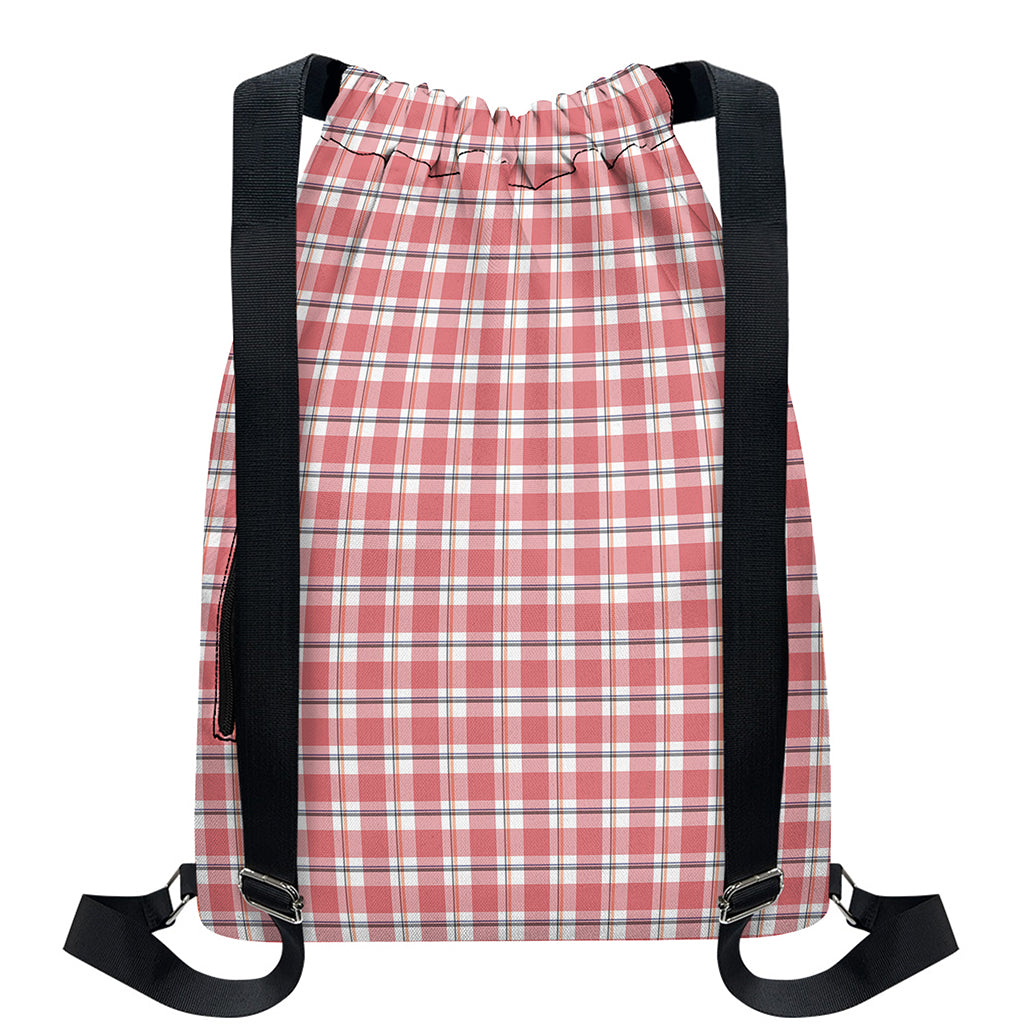 Pastel Madras Pattern Print Drawstring Backpack