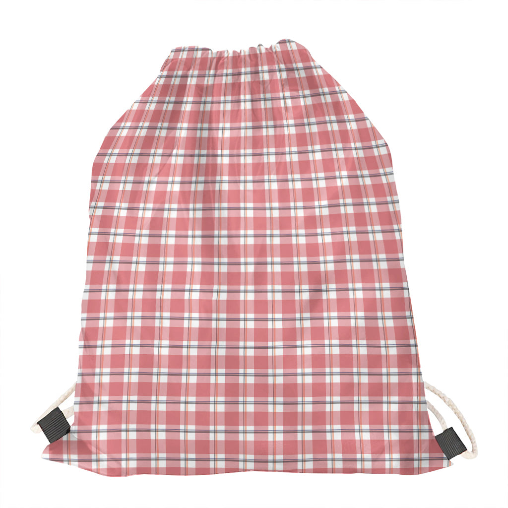Pastel Madras Pattern Print Drawstring Bag