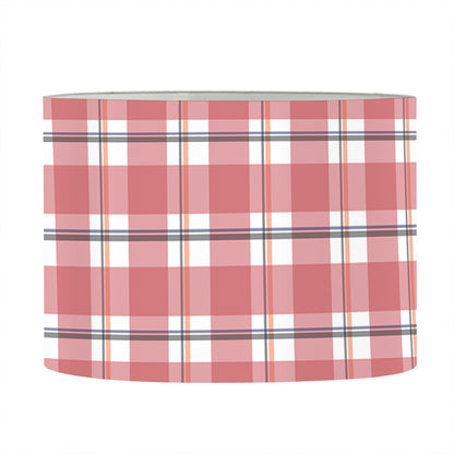 Pastel Madras Pattern Print Drum Lamp Shade