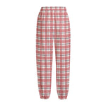Pastel Madras Pattern Print Fleece Lined Knit Pants