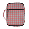 Pastel Madras Pattern Print Front Pocket Bible Bag