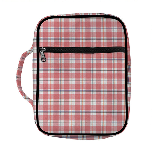 Pastel Madras Pattern Print Front Pocket Bible Bag