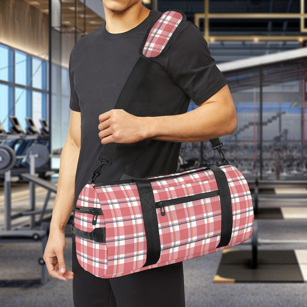 Pastel Madras Pattern Print Gym Bag