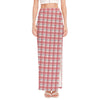 Pastel Madras Pattern Print High Slit Maxi Skirt