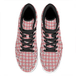 Pastel Madras Pattern Print High Top Leather Sneakers