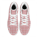 Pastel Madras Pattern Print High Top Leather Sneakers