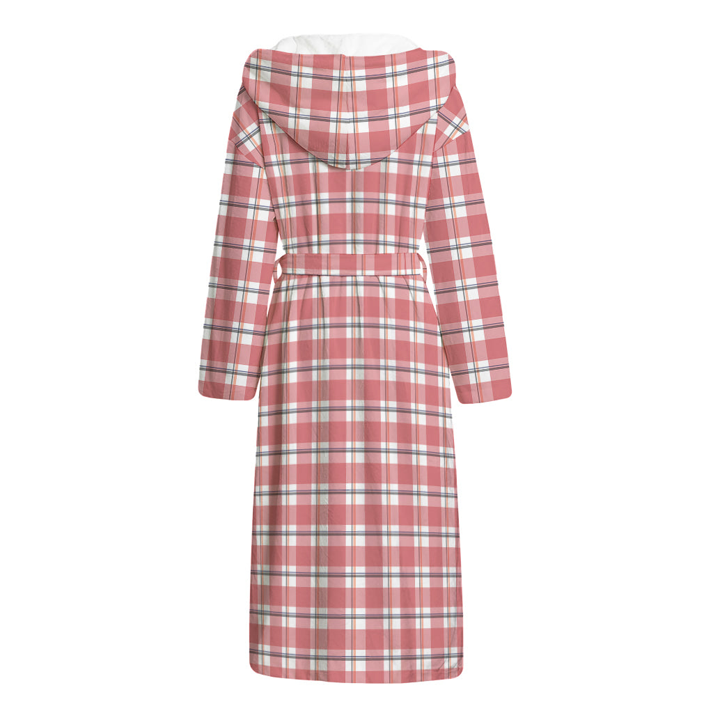 Pastel Madras Pattern Print Hooded Bathrobe