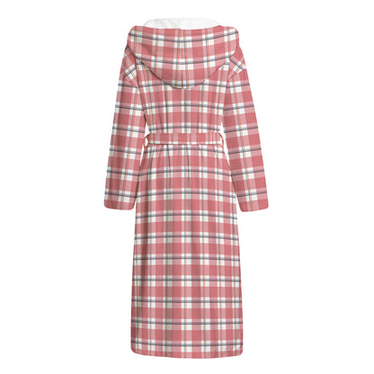 Pastel Madras Pattern Print Hooded Bathrobe