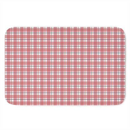 Pastel Madras Pattern Print Indoor Door Mat