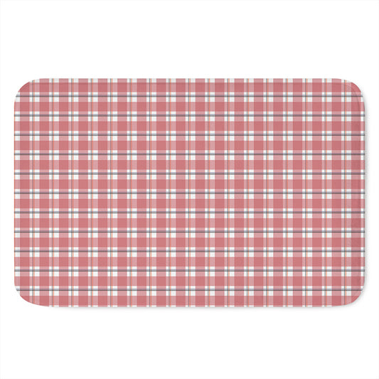 Pastel Madras Pattern Print Indoor Door Mat