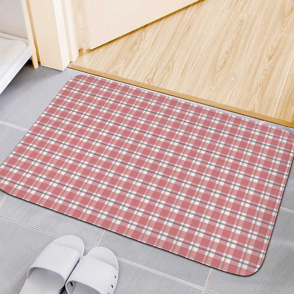 Pastel Madras Pattern Print Indoor Door Mat