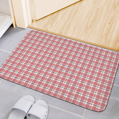Pastel Madras Pattern Print Indoor Door Mat