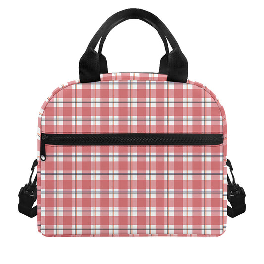 Pastel Madras Pattern Print Insulated Lunch Bag