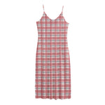 Pastel Madras Pattern Print Jersey Midi Cami Dress