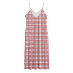Pastel Madras Pattern Print Jersey Midi Cami Dress