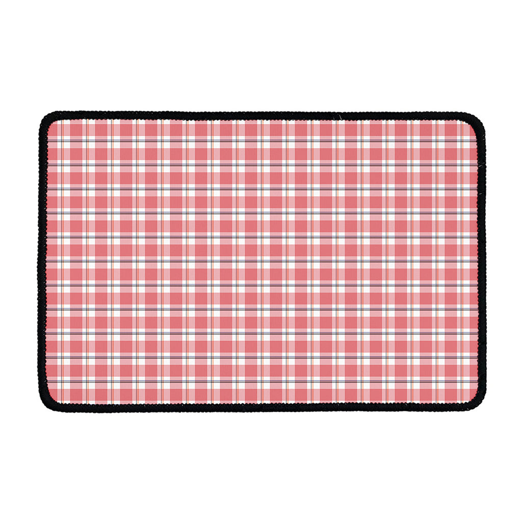 Pastel Madras Pattern Print Kitchen Mat