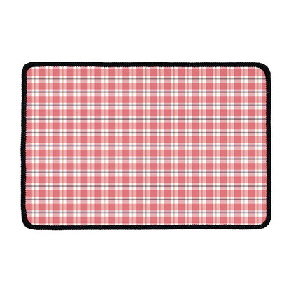 Pastel Madras Pattern Print Kitchen Mat