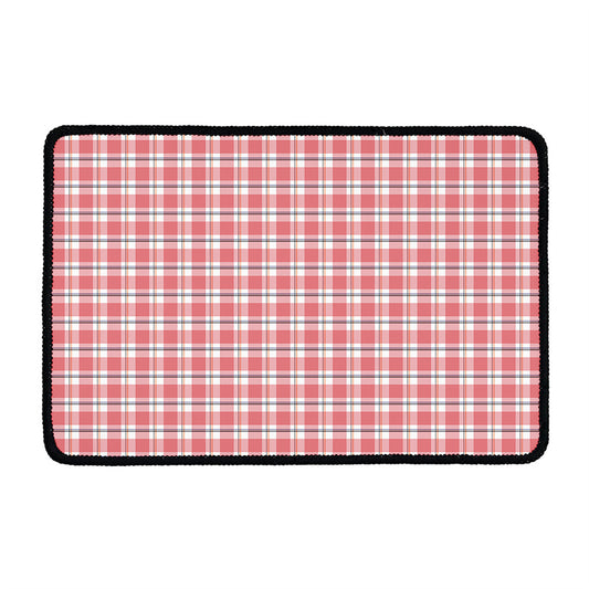 Pastel Madras Pattern Print Kitchen Mat