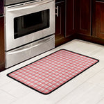 Pastel Madras Pattern Print Kitchen Mat