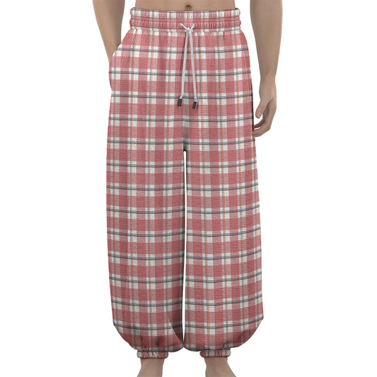 Pastel Madras Pattern Print Lantern Pants