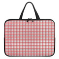 Pastel Madras Pattern Print Laptop Sleeve With Handle