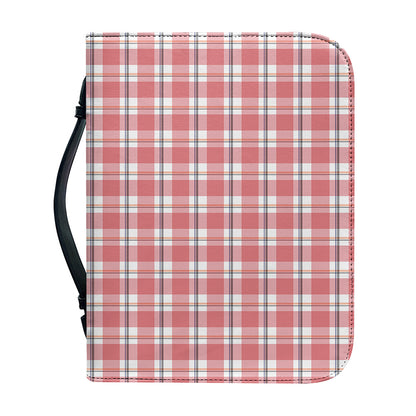 Pastel Madras Pattern Print Leather Bible Cover