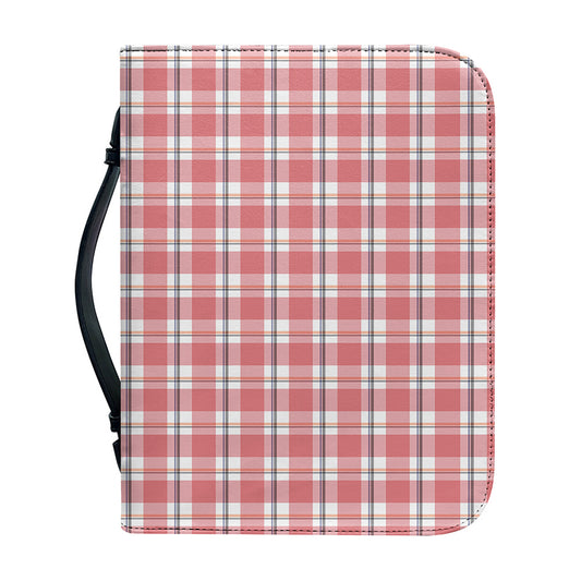 Pastel Madras Pattern Print Leather Bible Cover