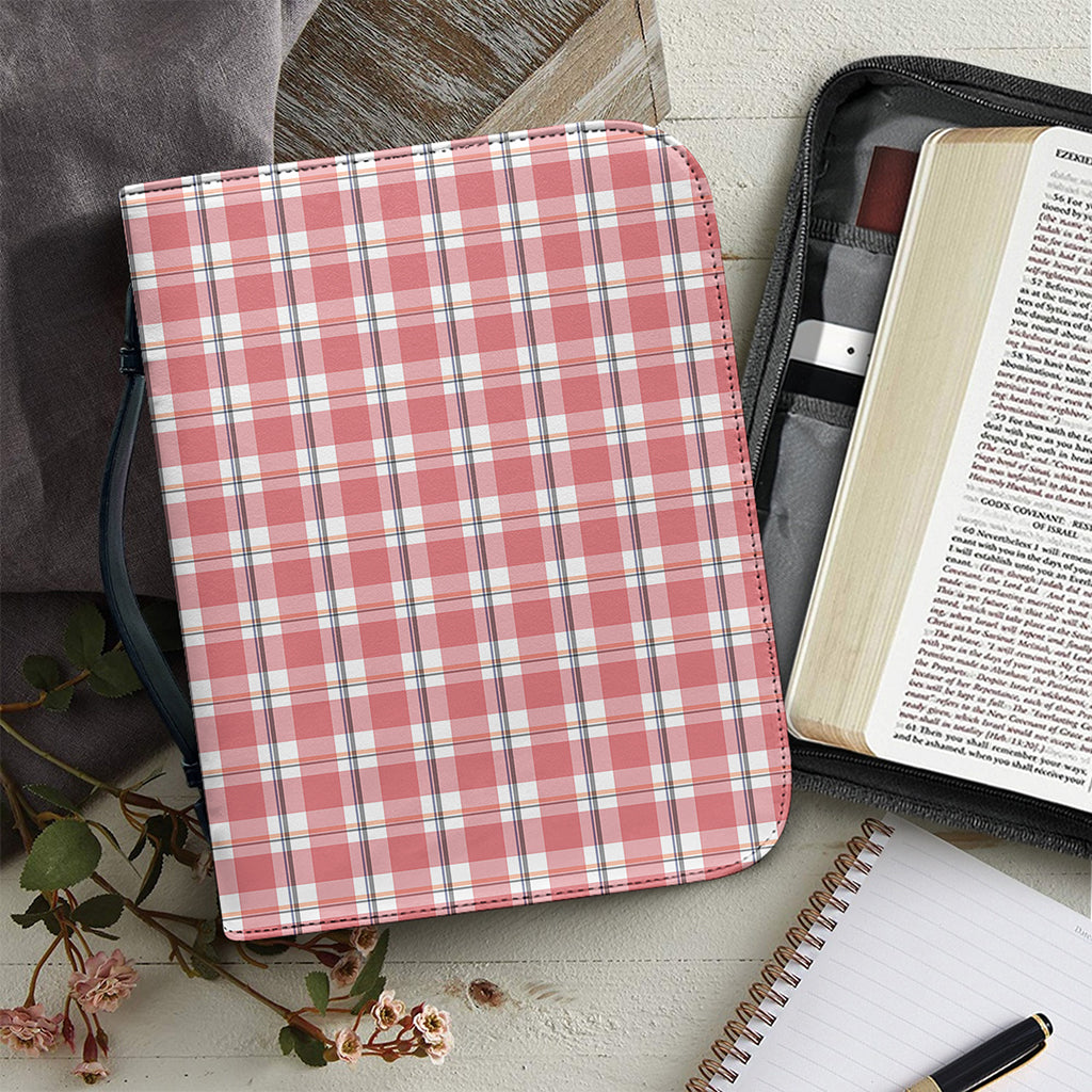 Pastel Madras Pattern Print Leather Bible Cover