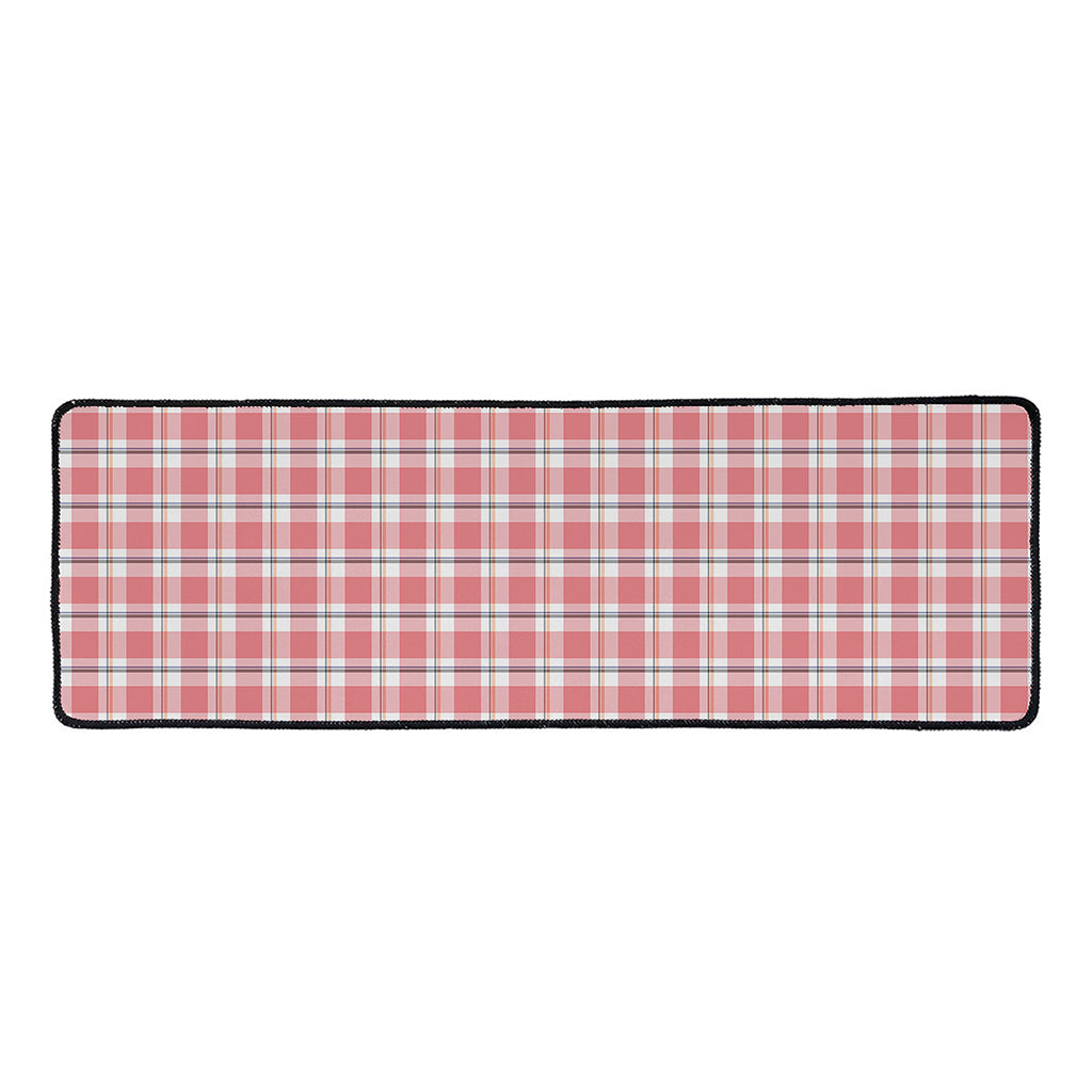 Pastel Madras Pattern Print Long Kitchen Mat