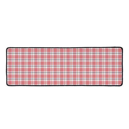 Pastel Madras Pattern Print Long Kitchen Mat