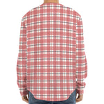 Pastel Madras Pattern Print Long Sleeve Baseball Jersey