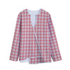 Pastel Madras Pattern Print Long Sleeve Short Coat