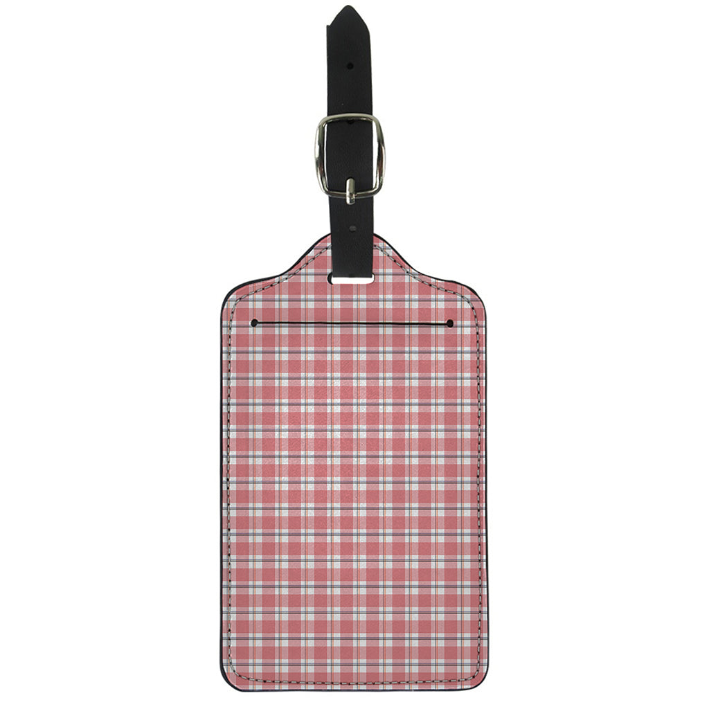Pastel Madras Pattern Print Luggage Tag
