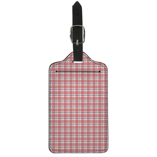 Pastel Madras Pattern Print Luggage Tag