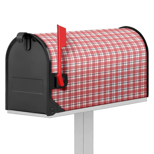 Pastel Madras Pattern Print Mailbox Cover