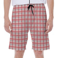Pastel Madras Pattern Print Men's Beach Shorts