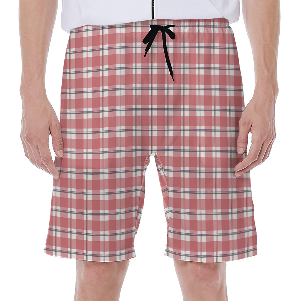 Pastel Madras Pattern Print Men's Beach Shorts