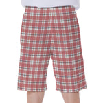 Pastel Madras Pattern Print Men's Beach Shorts