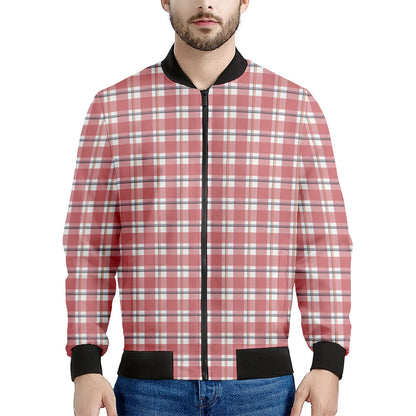 Pastel Madras Pattern Print Men's Bomber Jacket