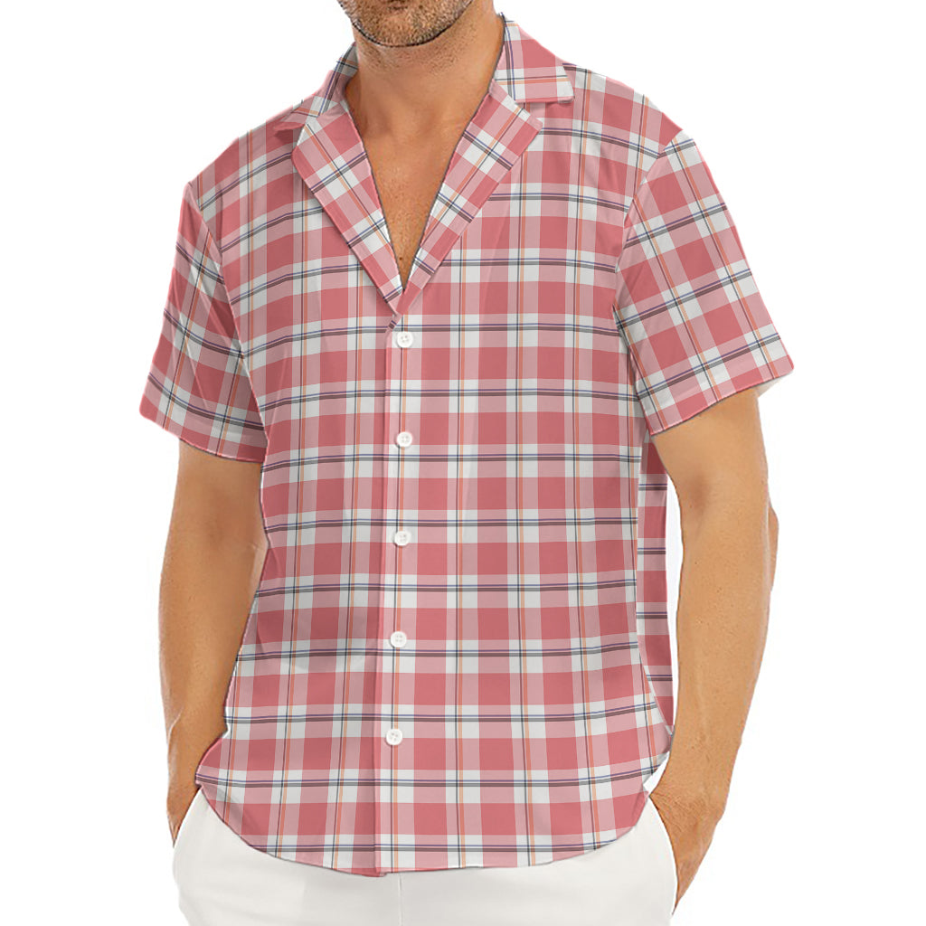 Pastel Madras Pattern Print Men's Deep V-Neck Shirt