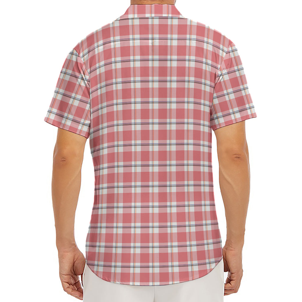 Pastel Madras Pattern Print Men's Deep V-Neck Shirt