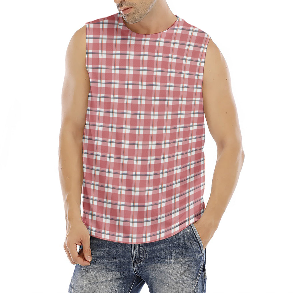 Pastel Madras Pattern Print Men's Fitness Tank Top