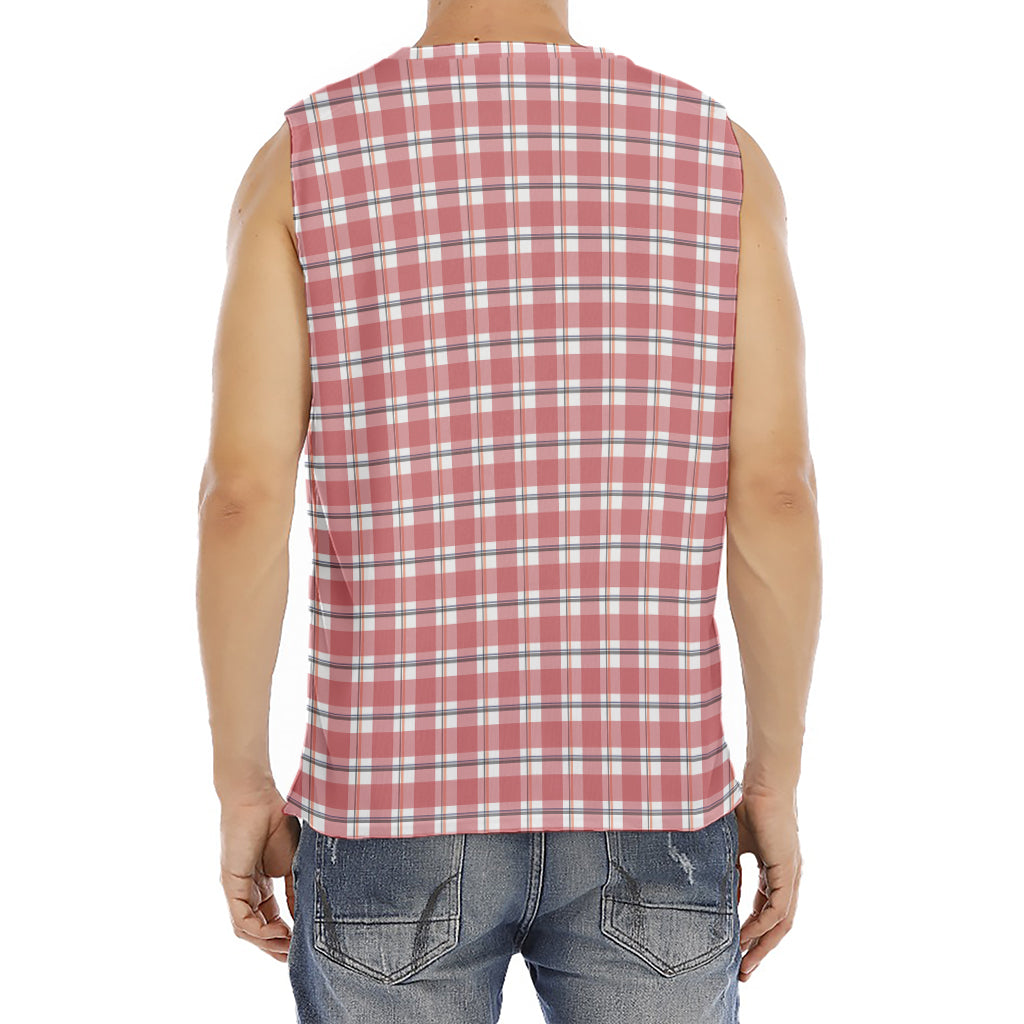Pastel Madras Pattern Print Men's Fitness Tank Top