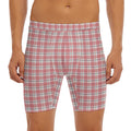 Pastel Madras Pattern Print Men's Long Boxer Briefs