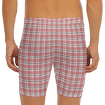 Pastel Madras Pattern Print Men's Long Boxer Briefs