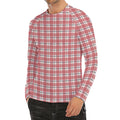 Pastel Madras Pattern Print Men's Long Sleeve Rash Guard